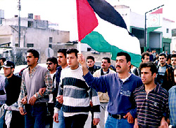 Photo: Students set off on the demonstration.