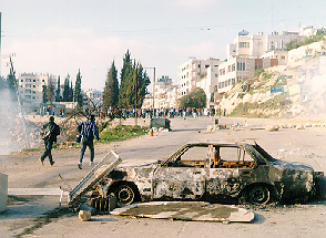 Photo: Debris from the previous clashes