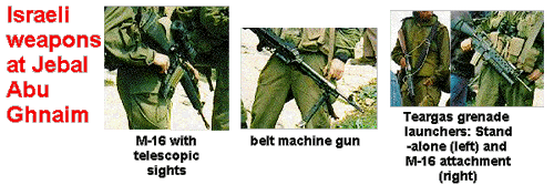 Photo: Israeli weapons at Jebal Abu Ghnaim