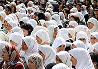 Photo: Female Islamic Bloc supporters during election debate.