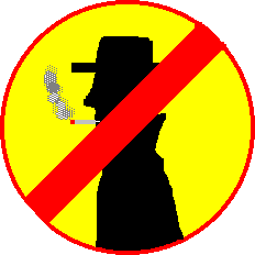  Cartoon: No spies road sign