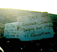 Photo: Placard held by the demonstrators