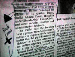 Photo: Jerusalem Post reporting the supposed Red Cross leaflet delivery