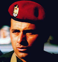 Photo: Close-up of Palestinian policeman's face