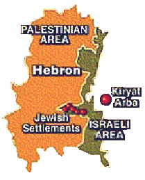 Image: Map of Israeli and Palestinian areas