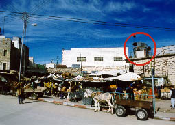 Photo: Israeli observation point over the Palestinian market