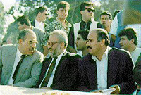 Photo: Tarifi, Erekat, and Rajoub at the ceremony.