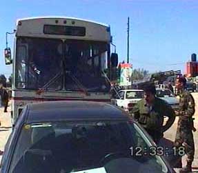Photo: Birzeit buses stopped by Palestinian Police while trying to pass through to Ma'alufiyyeh