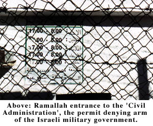 Photo: 'Civil Administration' entrance, Ramallah